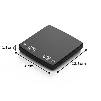 Slim and Small Weighing Scale for Espresso Machine, fits under most esprosso machin, high accuracy, 2KG/0.1g - Watch&Puck