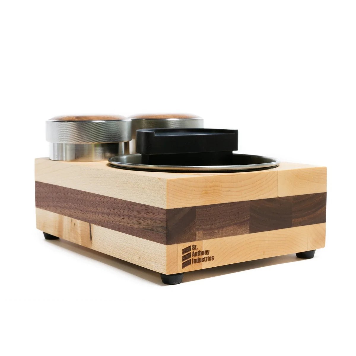 The Bloc Espresso Knock Box + Tamp Station, Compatible with 53mm and 58mm portafilter - Watch&Puck
